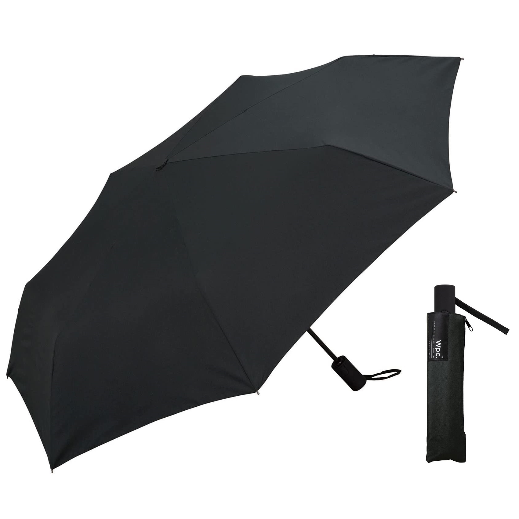 WPC. Paraguas plegable de lluvia y sol, Automático, Hombre, Negro - Ibuki  Japan